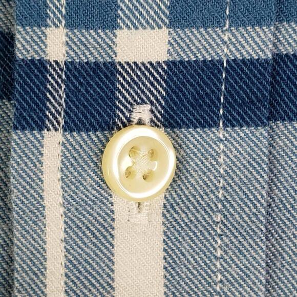 Polo Ralph Lauren Shirt Mens Medium M Oxford Plaid Button Down LS Blue Flannel - Picture 6 of 11